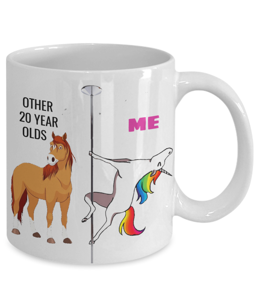Unicorn Birthday gift  20th Birthday Gift for Women - Other 20 Year Olds Me Unicorn Coffee Mug - Funny White Porcelain Coffee 11 oz for Grandma, Mom, Sister, Best Friend, Women, Her - Born In 2000