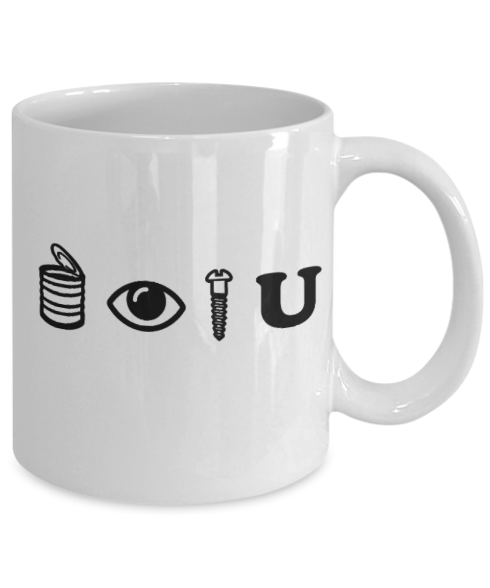 Pop culture lovers mugs , Can Eye - White Coffee Mug Porcelain Tea Cup 11 oz - Great Gift