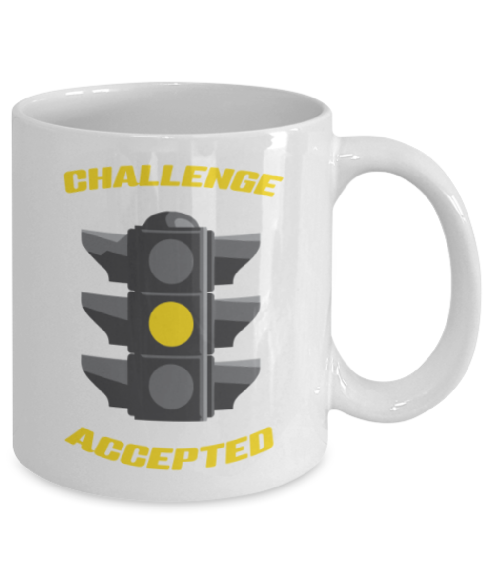 Funny coffee mugs , Challenge Accepted - White Coffee Mug Porcelain Tea Cup 11 oz - Great Gift