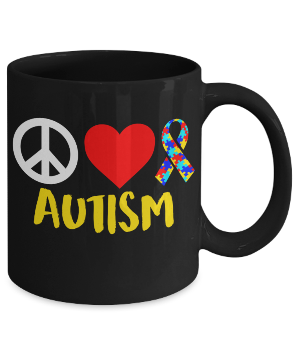 Whales lovers Mugs , Autism - Black Coffee Mug Porcelain Tea Cup 11 oz - Great Gift