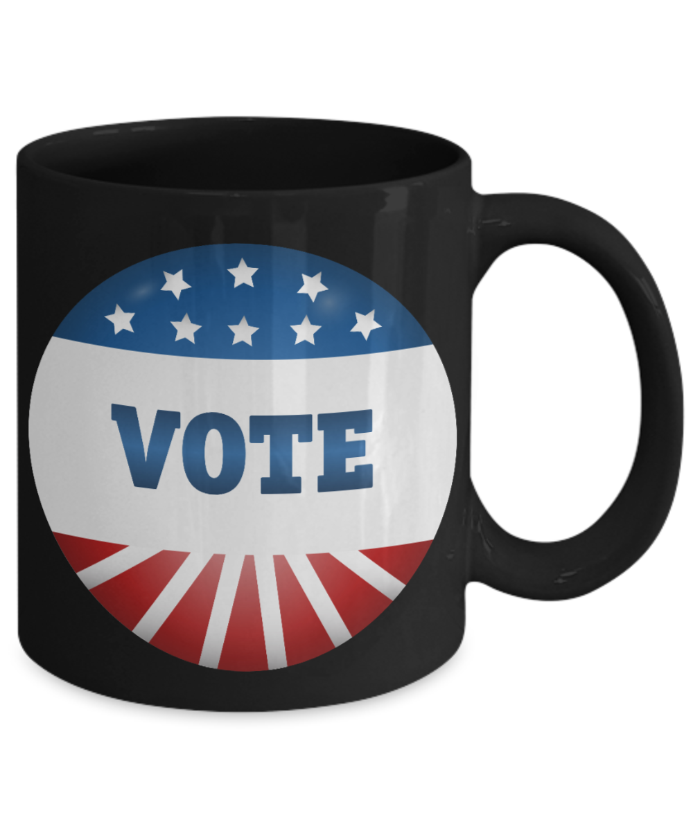 Vote 2020, Election Coffee Mug, USA Election,Political Mug, Political Gift-Black Porcelain Coffee Mug 11 oz  Election 2020, vote 2020