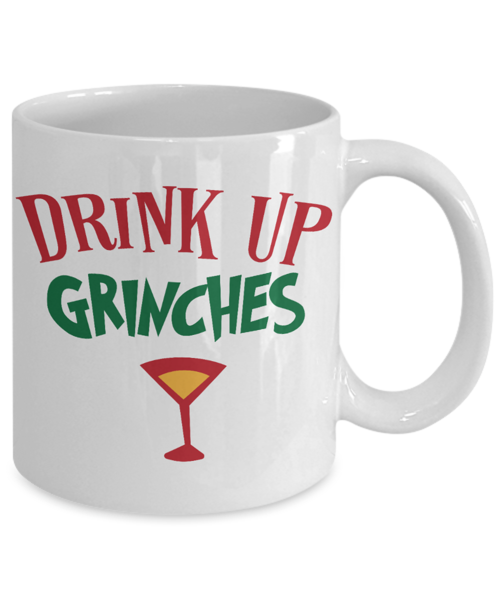 Nightnare before christmas mug - Drink Up Grinches - Funny Christmas Gift Mugs, Christmas Gifts for family Ceramic Cup White, Funny Mugs Gift Ideas 11 Oz