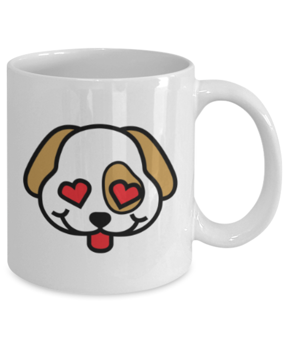 Gift gor cat lovers , Puppy Love - White Coffee Mug Porcelain Tea Cup 11 oz - Great Gift