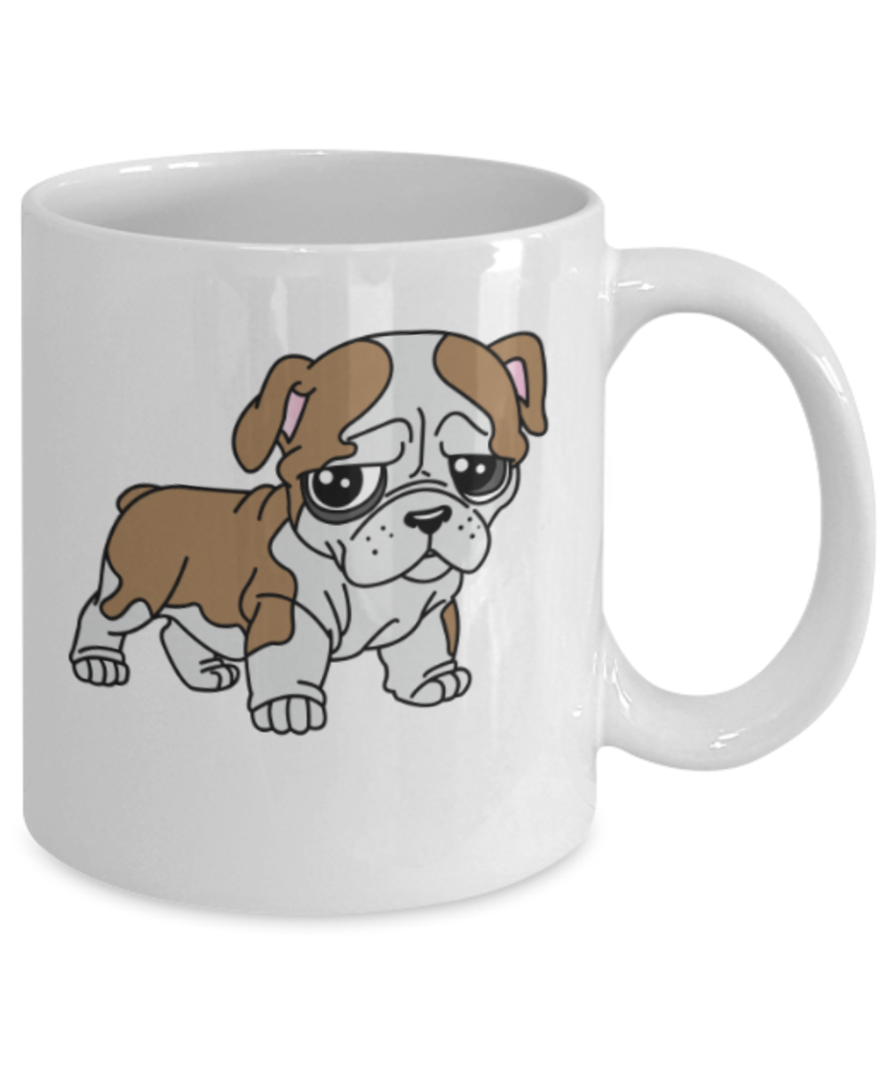 Gift gor dog lovers , Just little Bully - White Coffee Mug Porcelain Tea Cup 11 oz - Great Gift