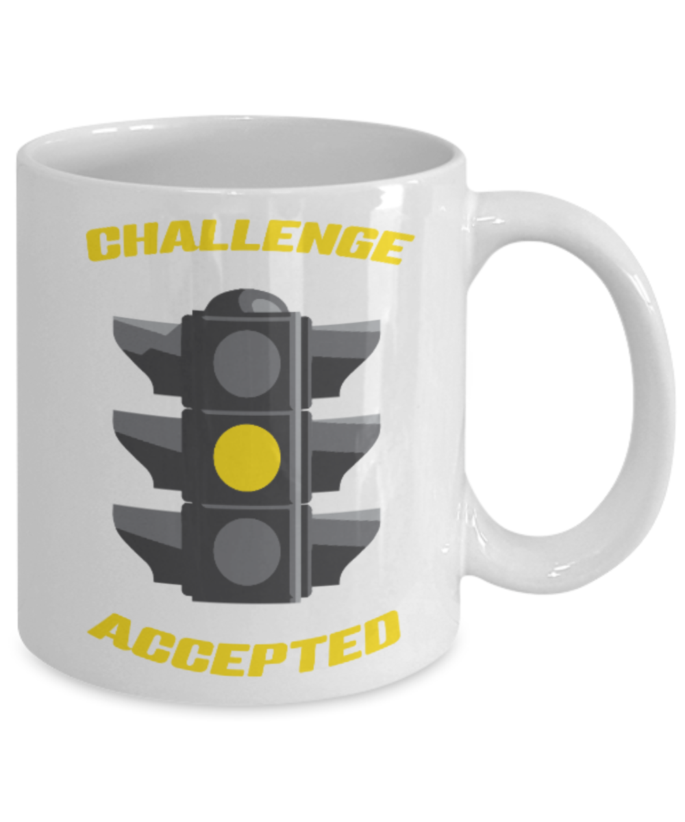Pop culture lovers mugs , Challenge Accepted - White Coffee Mug Porcelain Tea Cup 11 oz - Great Gift
