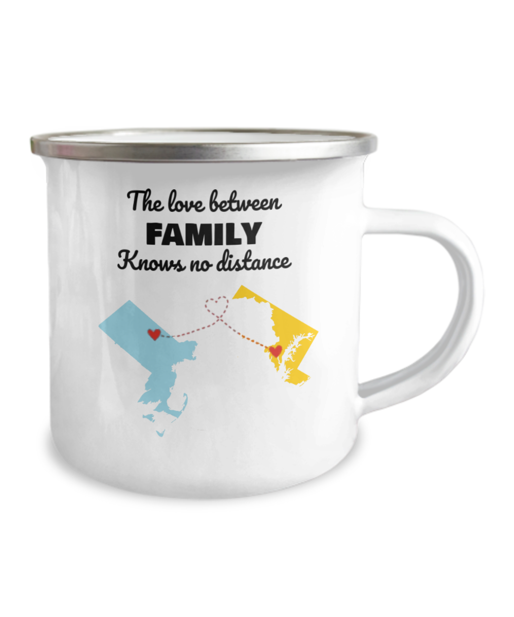 Massachusetts Maryland 	12oz Camper Mug - Maryland Massachusetts Camper Mug / Connected States Camper Mug / Two State Mug / Summer Vacation Mug