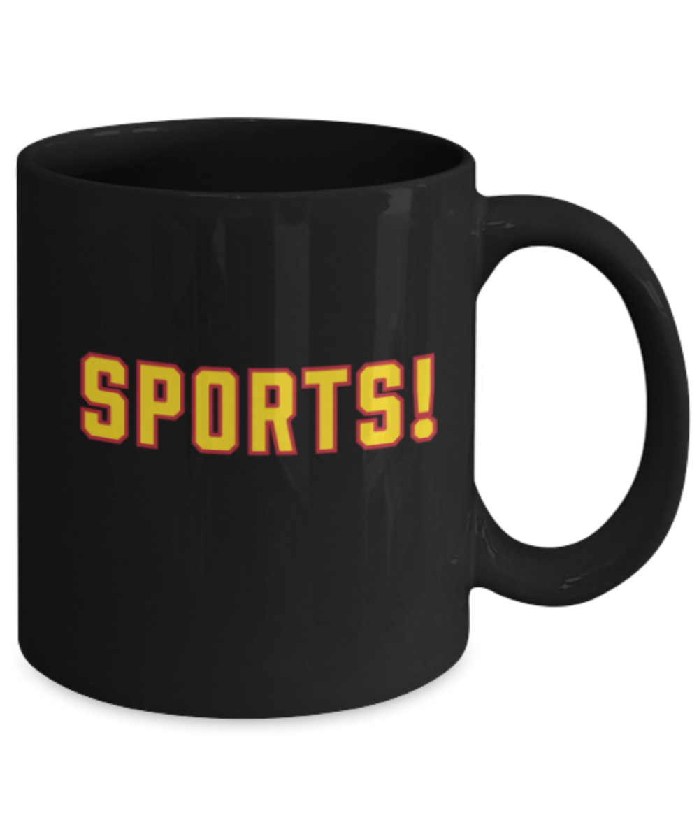 Funny coffee mugs , Sports - Black Coffee Mug Porcelain Tea Cup 11 oz - Great Gift