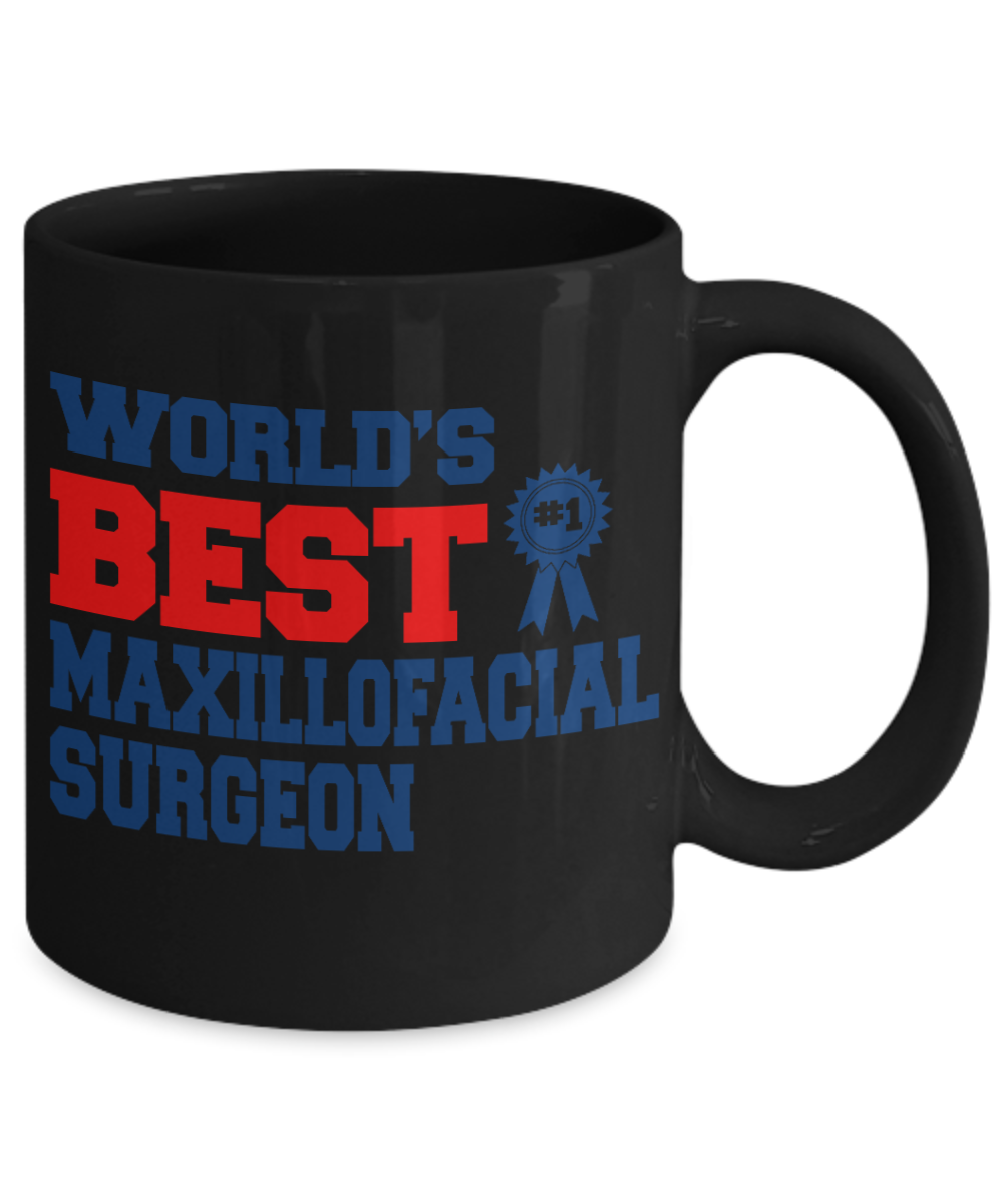 Dentist Gift Coffee Mug, World's Best Maxillofacial Surgeon -Black Porcelain Coffee Mug 11 oz For Dentist, Doctor, Dental Student, Medical, Graduate