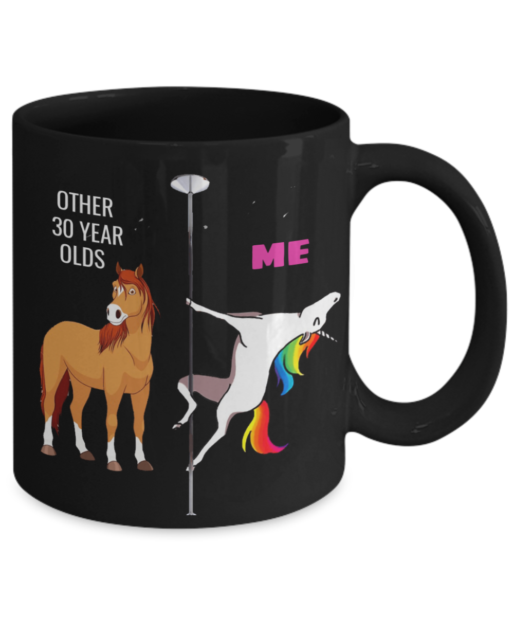 Unicorn Birthday gift 30th Birthday Gift for Women - Other 30 Year Olds Me Unicorn Coffee Mug - Black Porcelain Coffee 11 oz for Grandma, Mom, Sister, Best Friend, Women, Her - Born In 1990