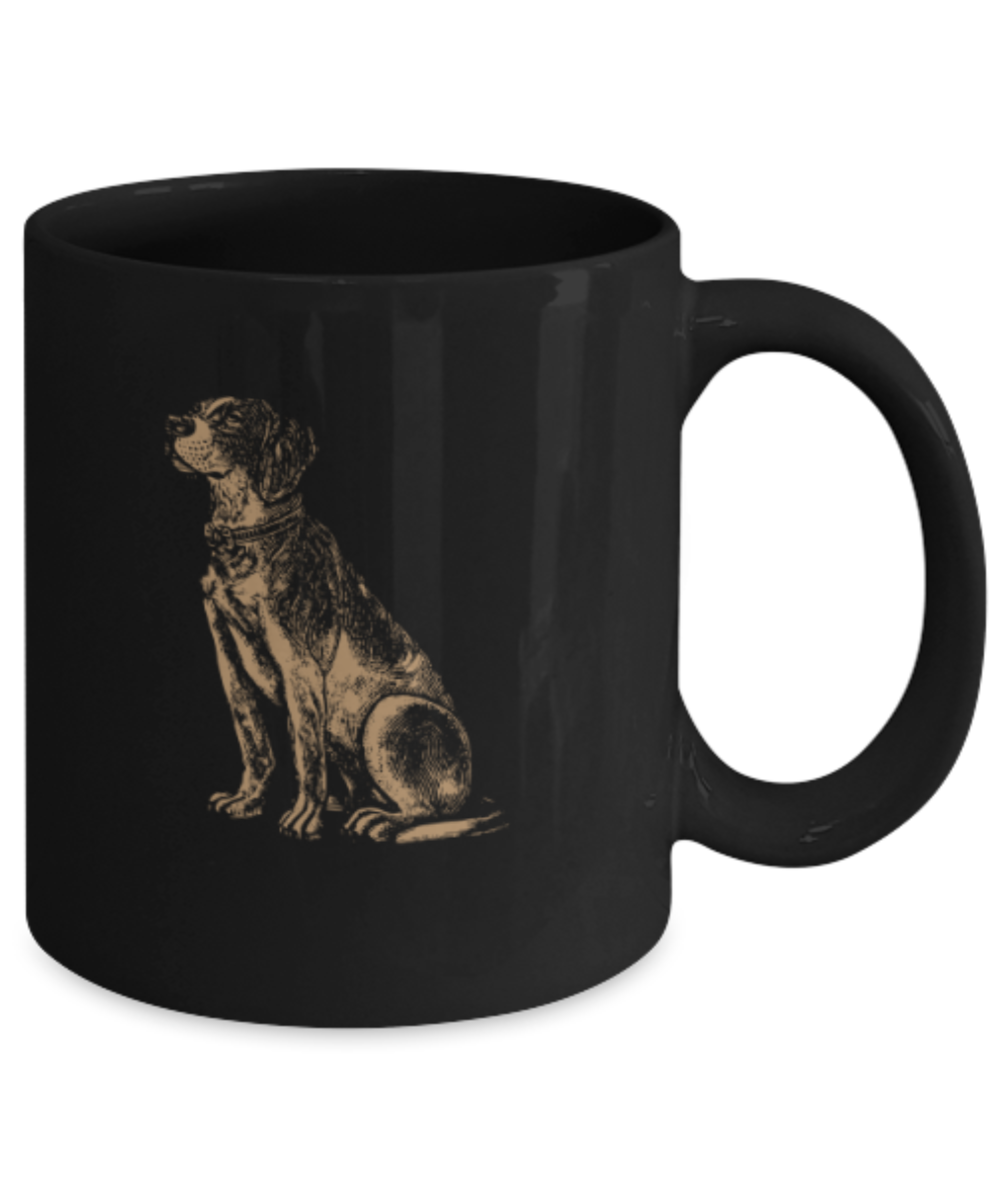 Gift gor dog lovers , Man's Best Friend - Black Coffee Mug Porcelain Tea Cup 11 oz - Great Gift