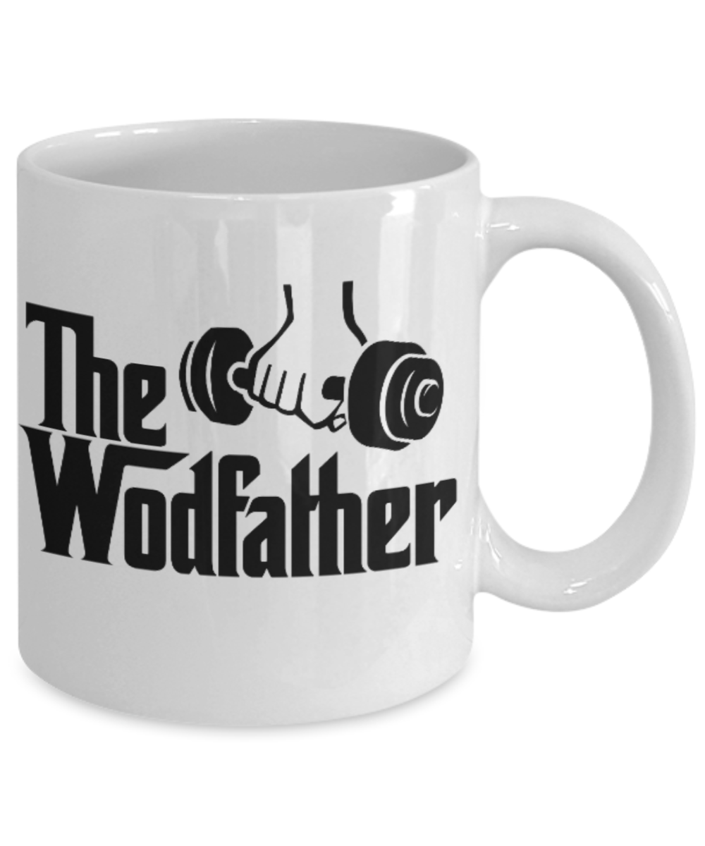 Fitness Lovers mugs , The Wodfather - White Coffee Mug Porcelain Tea Cup 11 oz - Great Gift