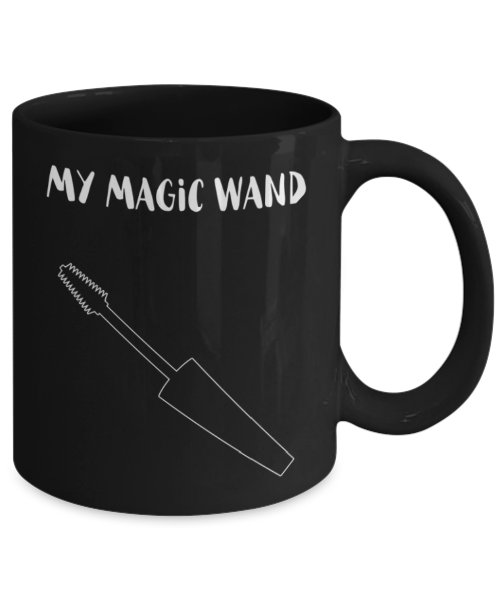 My Magic wand - Black Coffee Mug Porcelain Tea Cup 11 oz - Great Gift