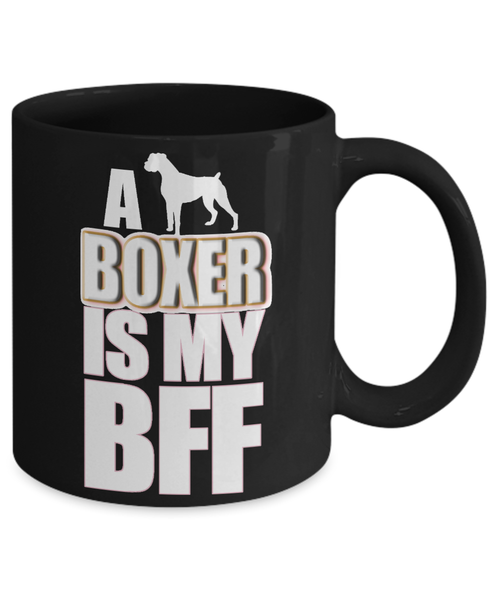 Dog Lover Custom Coffee mug,A Boxer Is My Best Friend Forever-Black Porcelain Coffee Mug 11 oz
