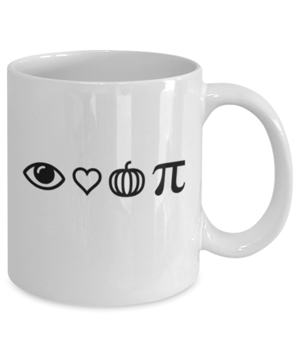 Beer Food Lovers mugs , I Love Pumpkin Pie - White Coffee Mug Porcelain Tea Cup 11 oz - Great Gift