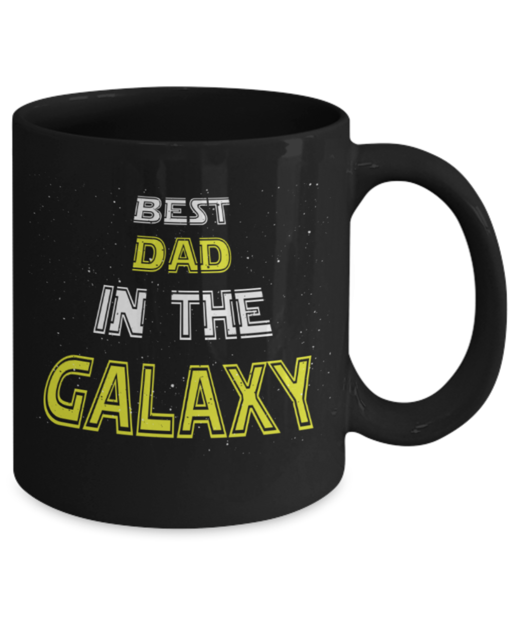 Father son gifts to do together - Bad Ass Dad - Black Porcelain Coffee Mug Cute Ceramic Cup 11 oz