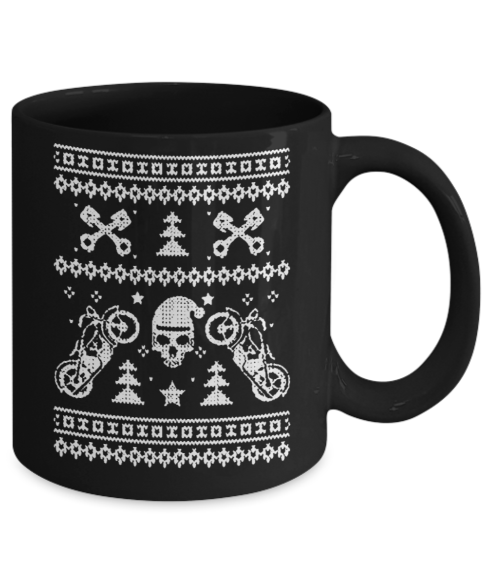 Peets coffee k cups christmas blend , Christmas Bikes - Black Coffee Mug Porcelain Tea Cup 11 oz - Great Gift