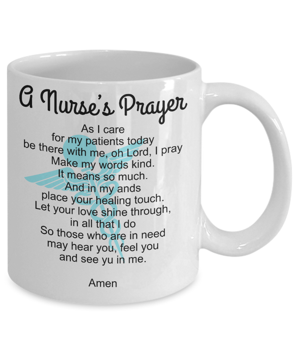 Nurse Appreciation Coffee Mug, Nurses Prayer-White Porcelain Coffee Mug 11 oz for Nurse,Nursing, Medical, Student,dad,mom