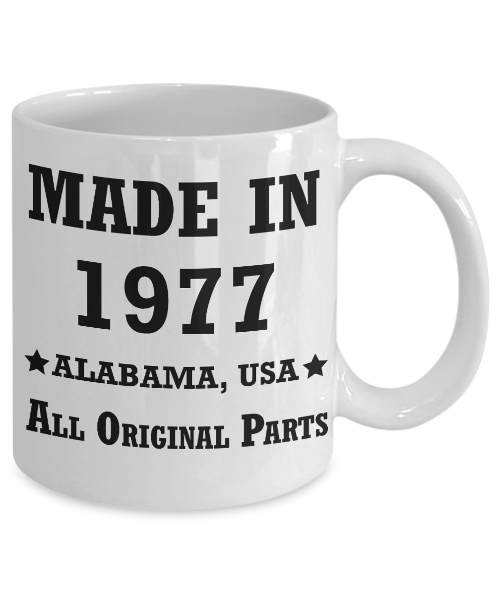 41st birthday gifts october 1977 of being sunshine - Made in 1977 All Original Parts Alabama - White Porcelain Coffee Cup,Premium 11 oz Funny Mugs White coffee cup Gifts Ideas