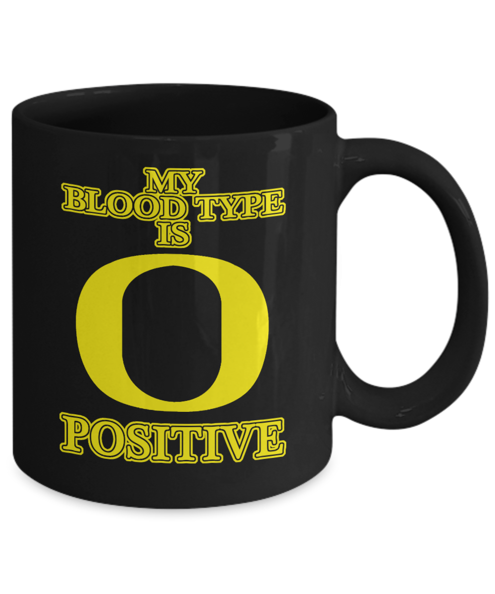 Blood Donor Is a Hero Gift Coffee Mug, My Blood Type Is O Positive-Black Porcelain Coffee Mug 11 oz