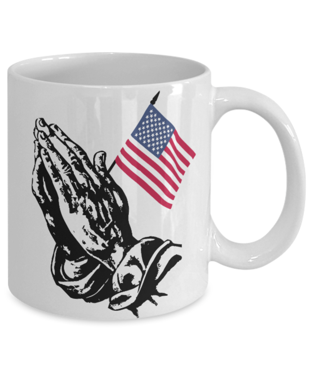 America USA Politics Lovers Mugs, Prayer - White Coffee Mug Porcelain Tea Cup 11 oz - Great Gift