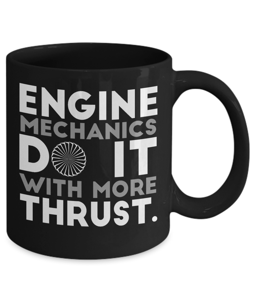 Word's Best Mechanic Coffee Mug,Engine Mechanics Do It With More Trust-Black Porcelain Coffee Mug 11 oz For Mechanic, Workshop, Husband,Dad