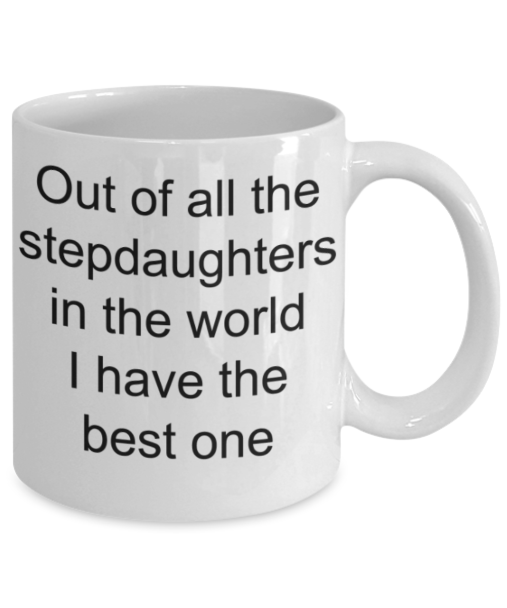 Stepdaughters gifts mugs, I have the best stepdaughter in the world - Funny White Porcelain Coffee Mug Cute Ceramic Cup 11 oz
