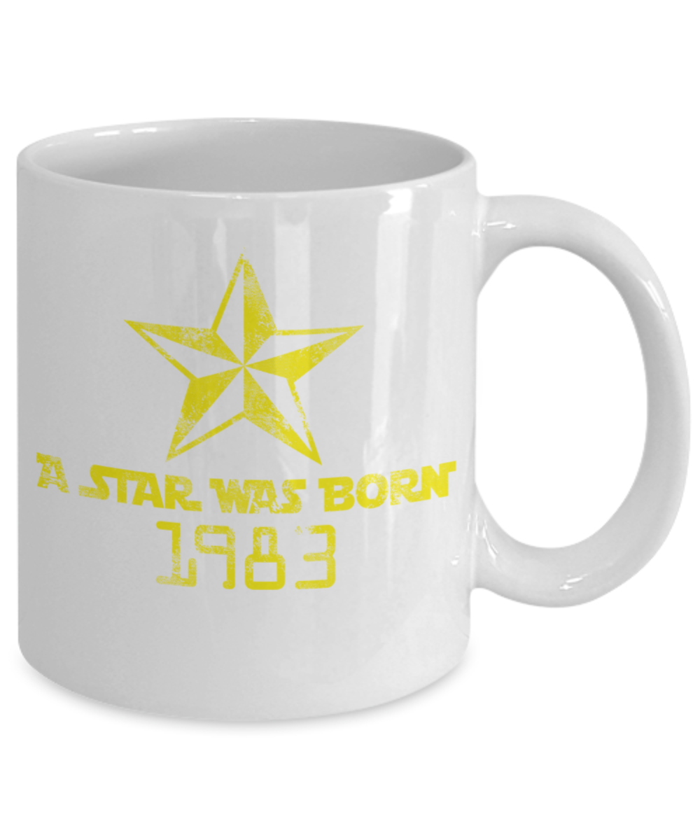 36th birthday mug gifts , A star was born 1983 - White Coffee Mug Tea Cup 11 oz Gift