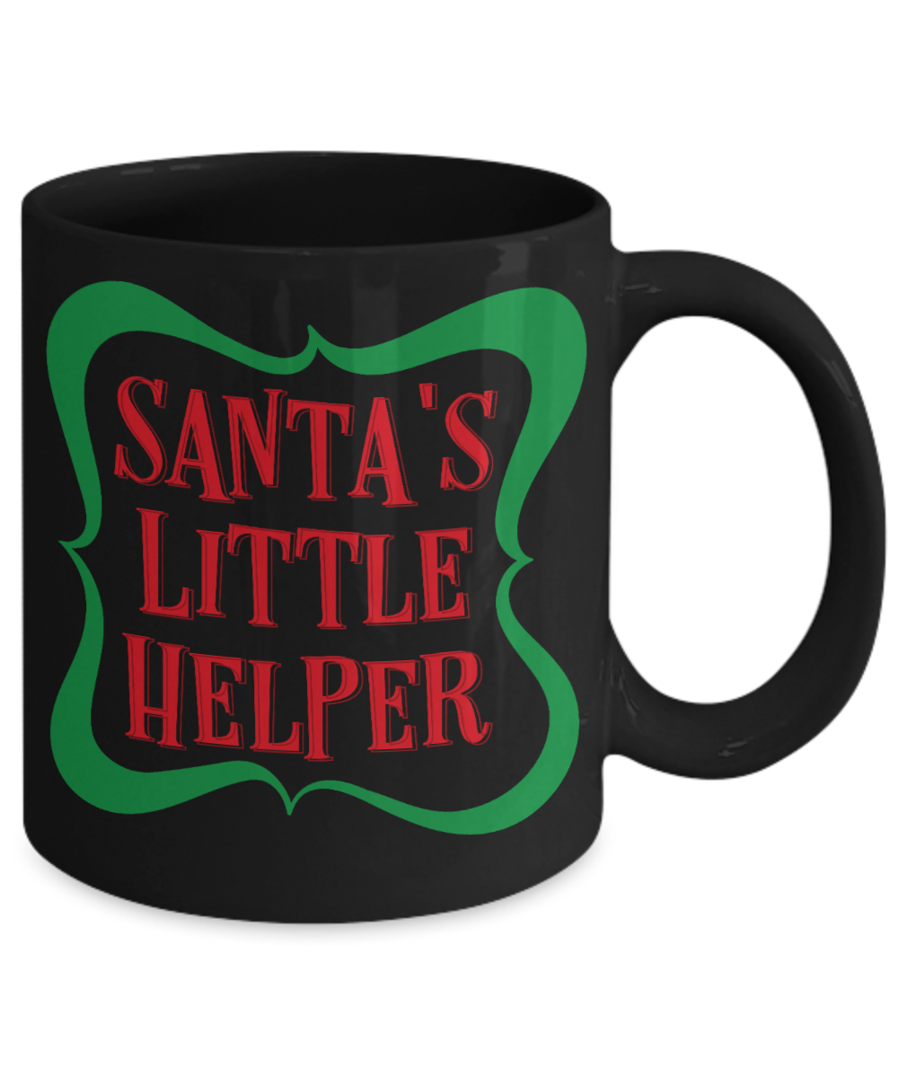 Rumbles the cloud and santa's greatest gift - Santa's Little Helper - Funny Santa Gifts Mugs, Christmas Gifts for family Ceramic Cup Black, Funny Mugs Gift Ideas 11 Oz