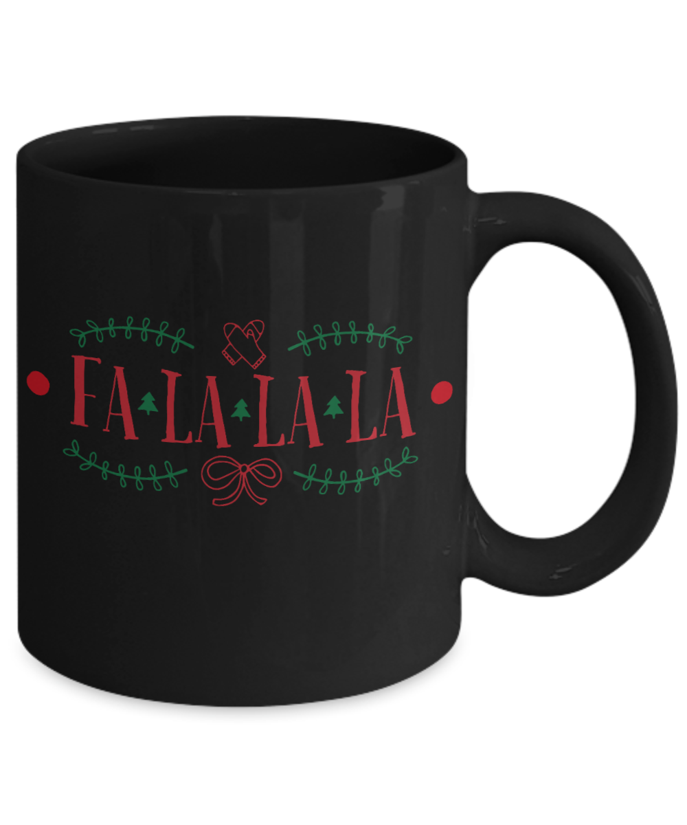 Nightnare before christmas mug - Fa la la la - Funny Christmas Gifts Mugs, Christmas Gifts for family Ceramic Cup Black, Funny Mugs Gift Ideas 11 Oz