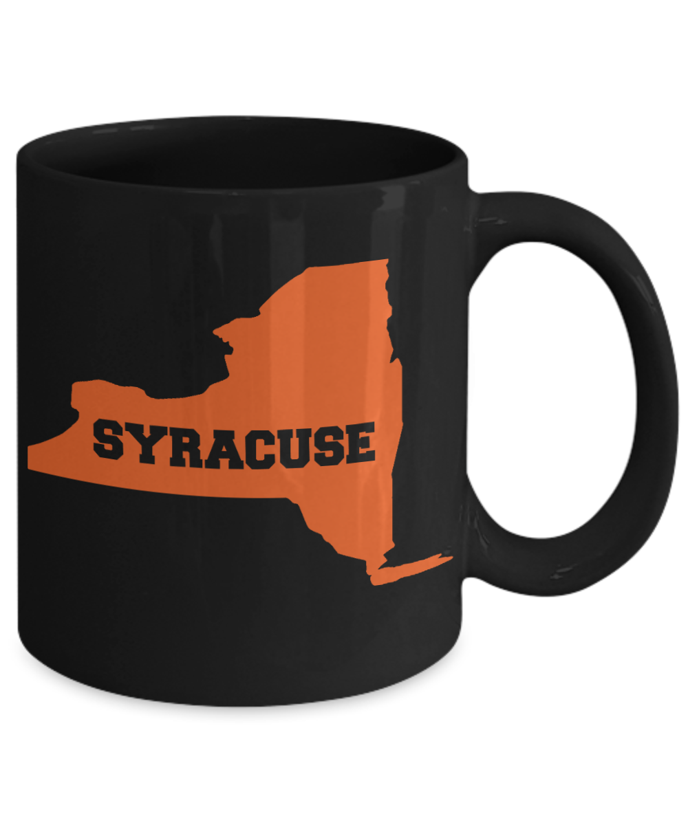I Am From New York Personalized  Syracuse City Gift Coffee mug-Black Porcelain Coffee Mug 11 oz