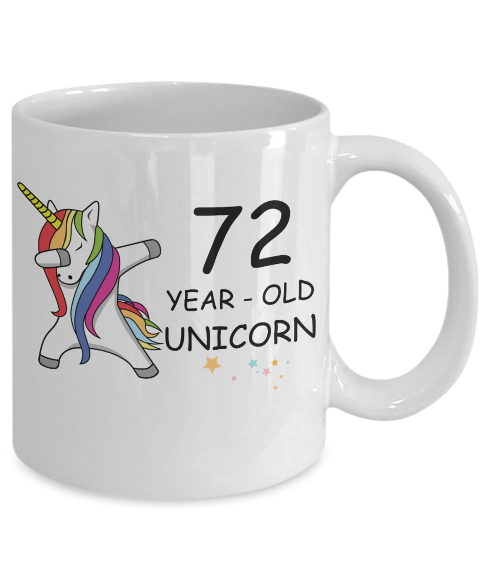 Unicorn Birthday gift 72nd Birthday Gift for Women - 72 Year Old Unicorn Dabbing Mug - Funny White Porcelain Coffee 11 oz, 72nd Anniversary Bday Gift for   Grandma, Mom, Sister, Bestie - Legends are Born In 1948