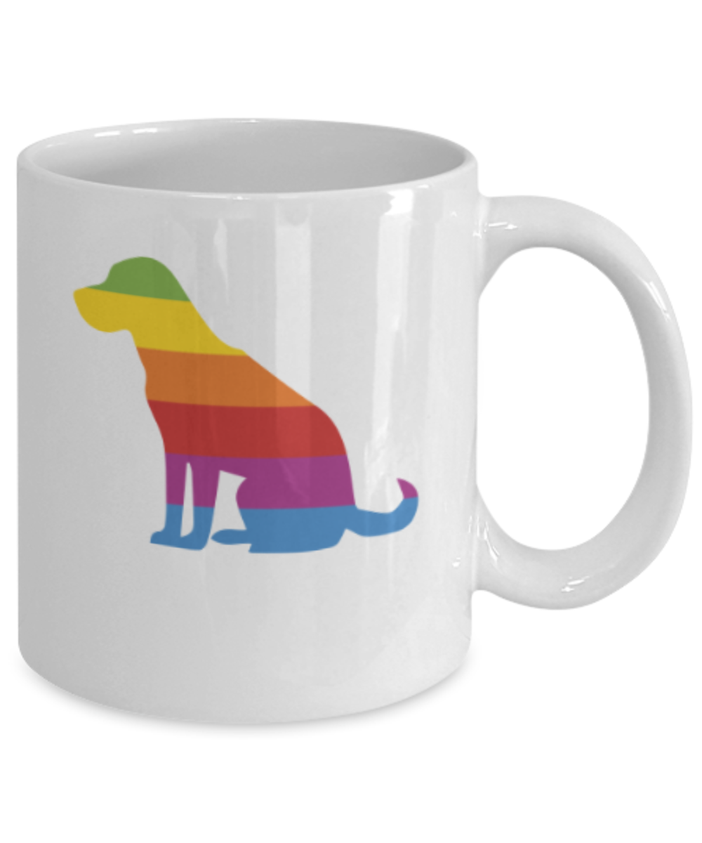 Gift gor dog lovers , Think Labrador - White Coffee Mug Porcelain Tea Cup 11 oz - Great Gift