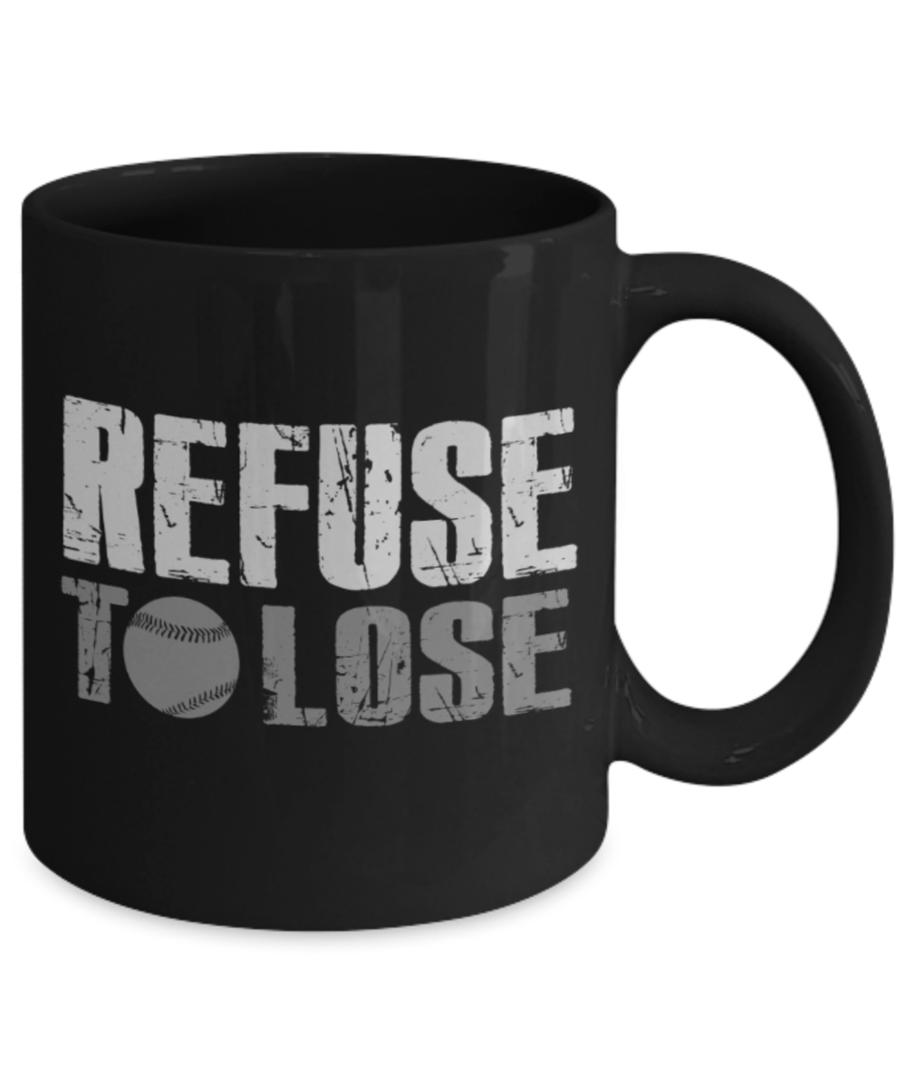 Workout lovers mugs, Refuse to Lose - Funny Black Porcelain Coffee 11 oz