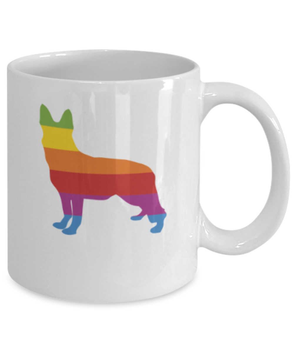 Gift gor dog lovers , Think German Shepherd - White Coffee Mug Porcelain Tea Cup 11 oz - Great Gift