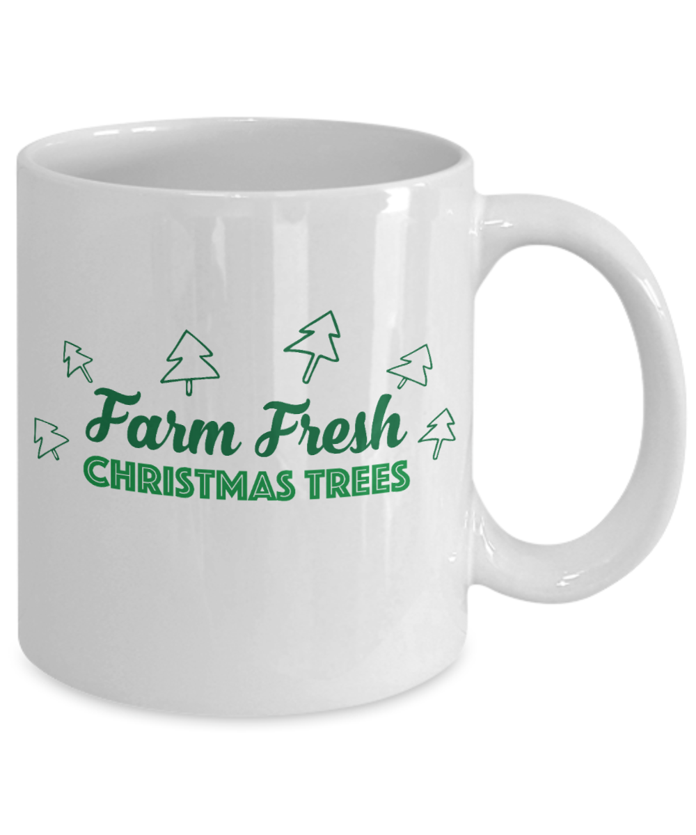 Knightmare before christmas mug - Farm Fresh Christmas Trees - Funny Christmas Gift Mugs, Christmas Gifts for family Ceramic Cup White, Funny Mugs Gift Ideas 11 Oz