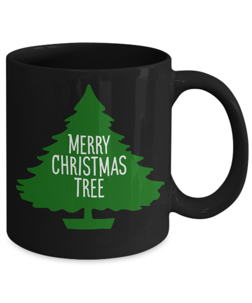 Knightmare before christmas mug - Merry Christmas Tree - Funny Christmas Gifts Mugs, Christmas Gifts for family Ceramic Cup Black, Funny Mugs Gift Ideas 11 Oz