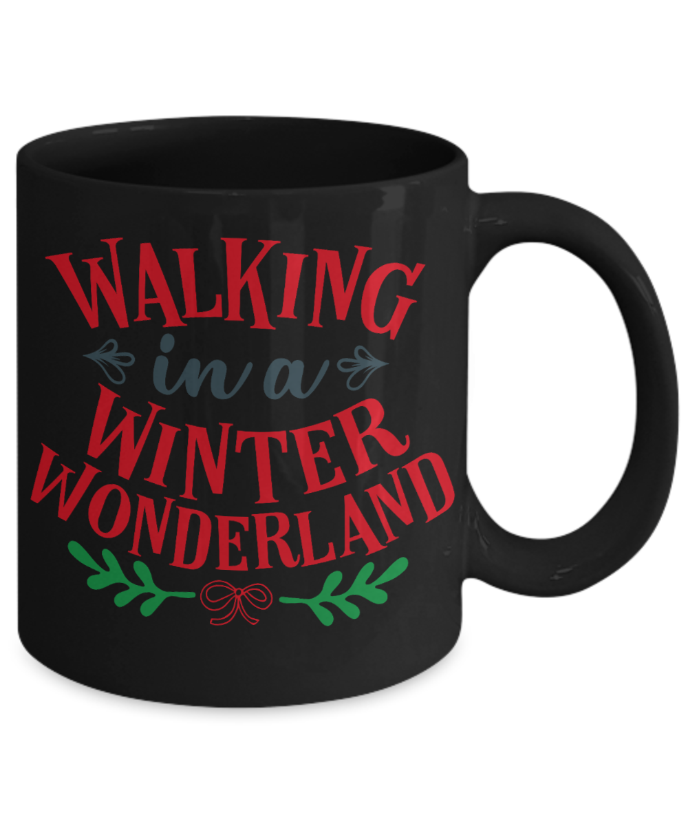 Knightmare before christmas mug - Walking In A Winter Wonderland - Funny Christmas Gifts Mugs, Christmas Gifts for family Ceramic Cup Black, Funny Mugs Gift Ideas 11 Oz