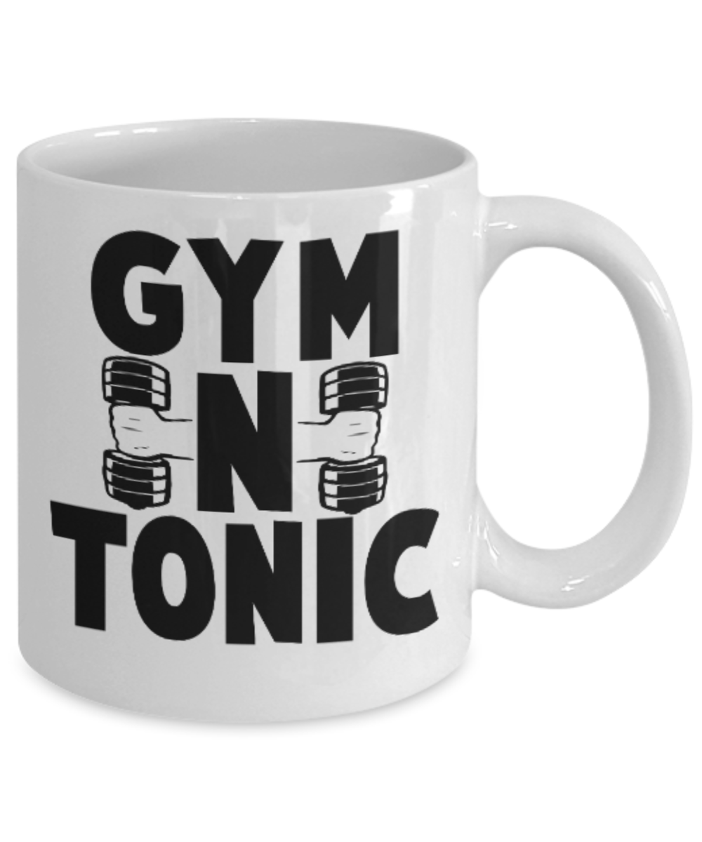 Fitness Lovers mugs , Gymntonic - White Coffee Mug Porcelain Tea Cup 11 oz - Great Gift