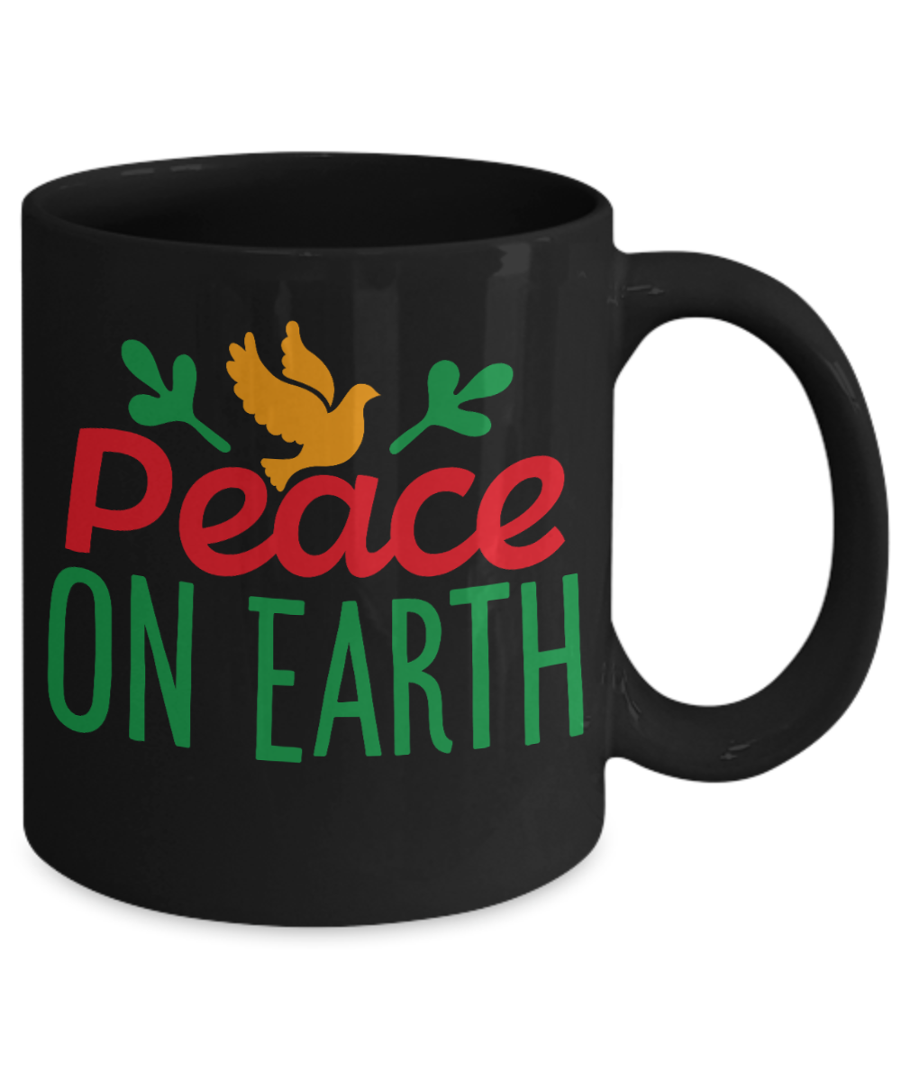 Knightmare before christmas mug - Peace on Earth - Funny Christmas Gifts Mugs, Christmas Gifts for family Ceramic Cup Black, Funny Mugs Gift Ideas 11 Oz