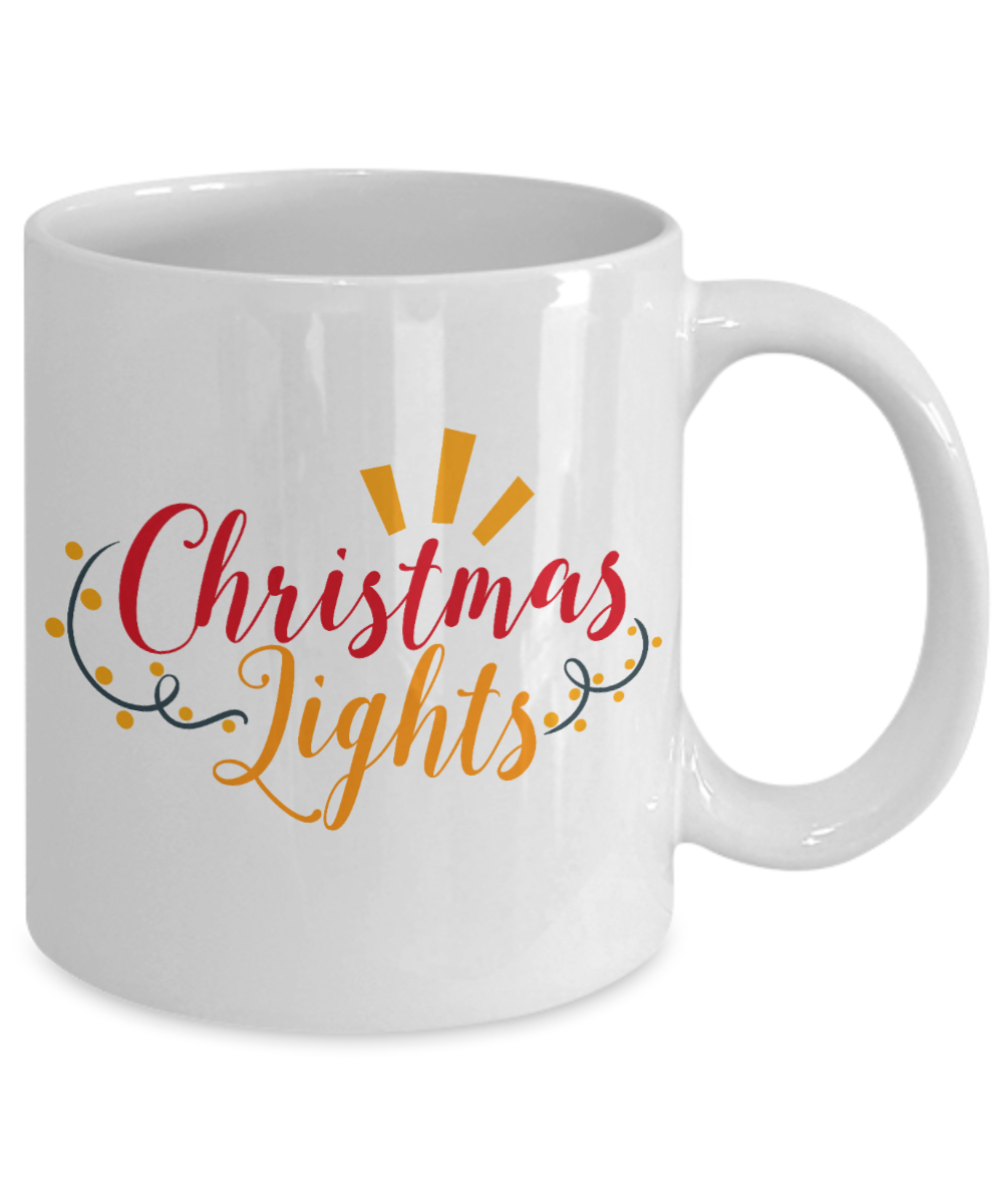 Nightnare before christmas mug - Christmas Lights - Funny Christmas Gift Mugs, Christmas Gifts for family Ceramic Cup White, Funny Mugs Gift Ideas 11 Oz