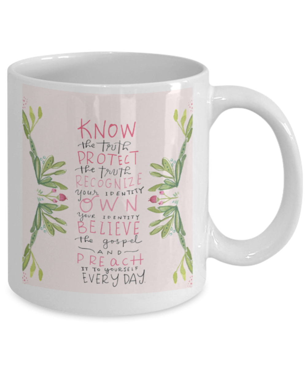 Religious coffee mugs , Know the truth - White Coffee Mug Tea Cup 11 oz Gift