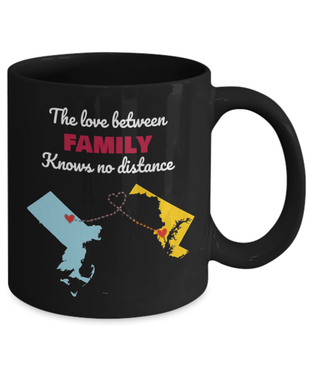 Maryland Massachusetts Gifts | Long Distance State Coffee Mug | State to State | Away From Hometown Family | Moving Away Mug
