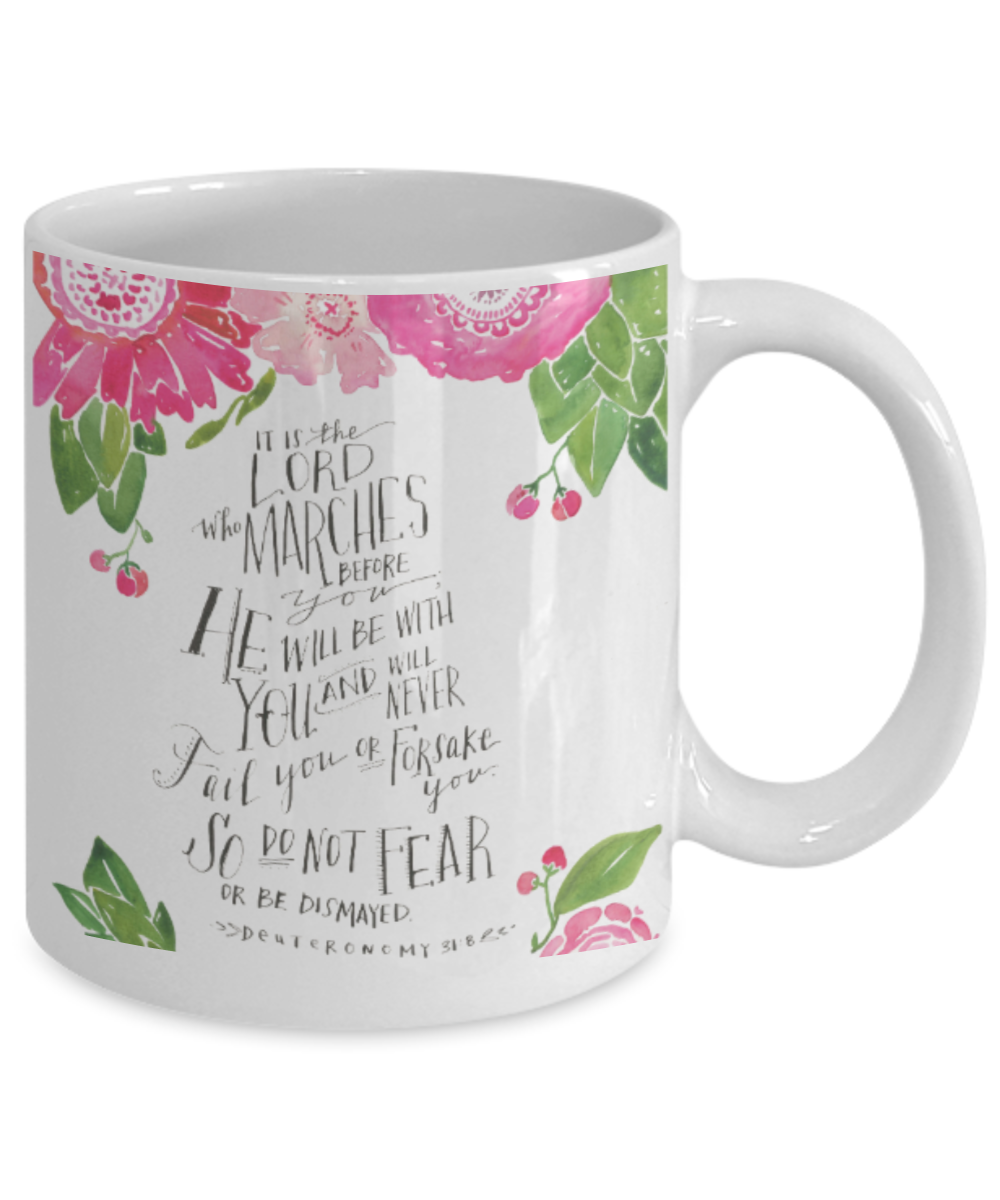 Bible verse mugs for women , Do not fear - White Coffee Mug Porcelain Tea Cup 11 oz - Great Gift
