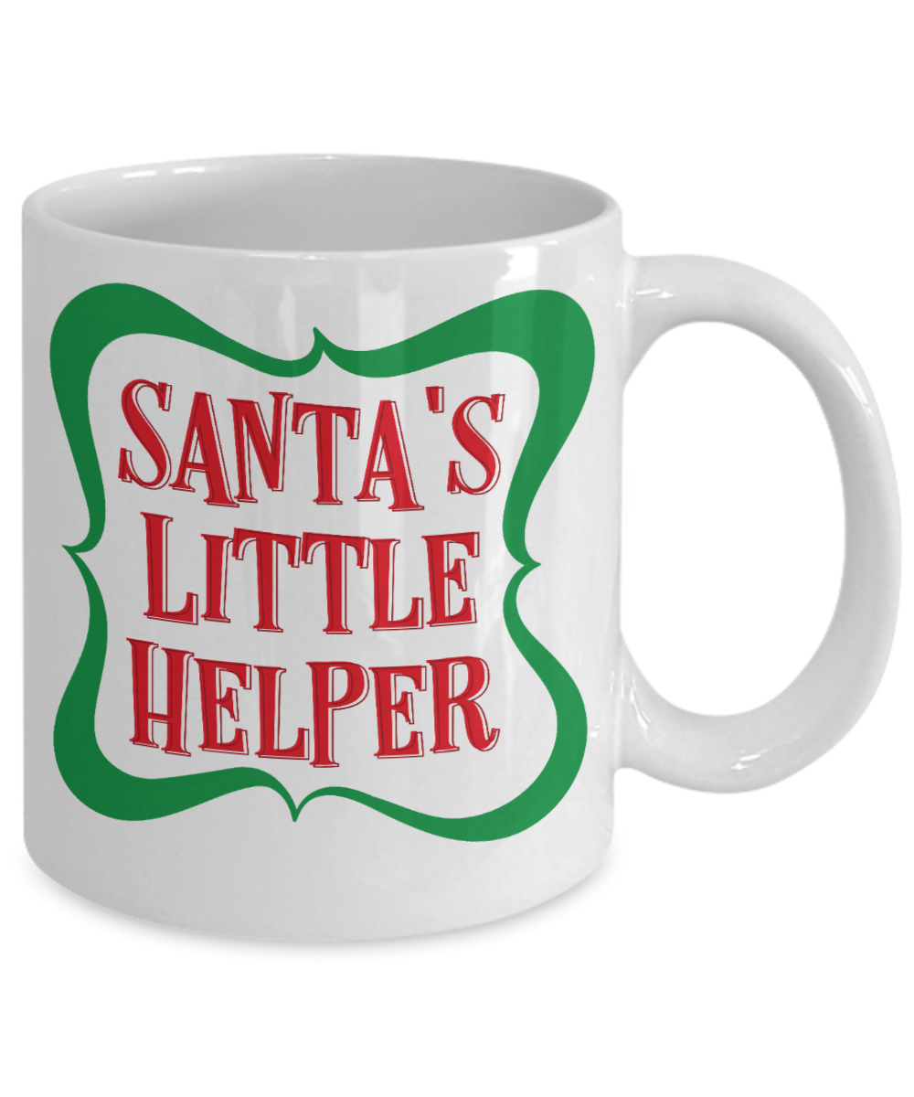 Rumbles the cloud and santa's greatest gift - Santa's Little Helper - Funny Santa Gift Mugs, Christmas Gifts for family Ceramic Cup White, Funny Mugs Gift Ideas 11 Oz