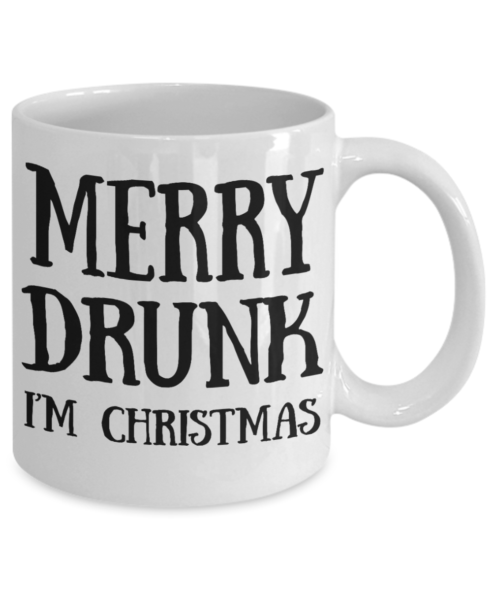 Nightmare before christmas mug, Merry drunk in christmas - White Coffee Mug Tea Cup 11 oz Gift