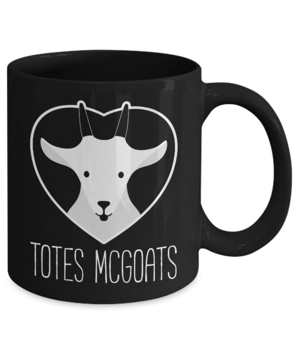 Totes Mcgoats - Black Coffee Mug Porcelain Tea Cup 11 oz - Great Gift