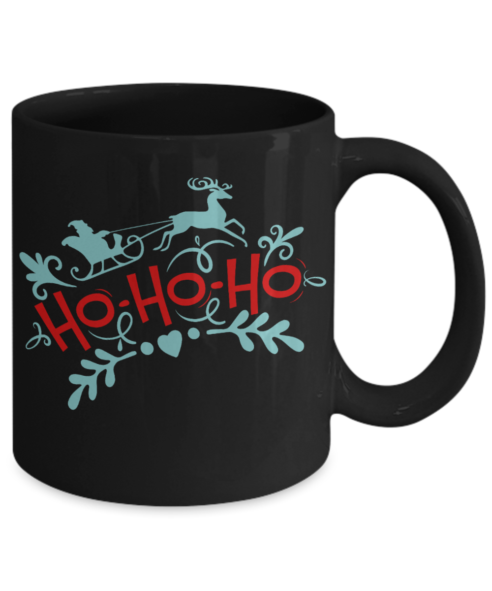 Knightmare before christmas mug - Ho Ho Ho - Funny Christmas Gifts Mugs, Christmas Gifts for family Ceramic Cup Black, Funny Mugs Gift Ideas 11 Oz