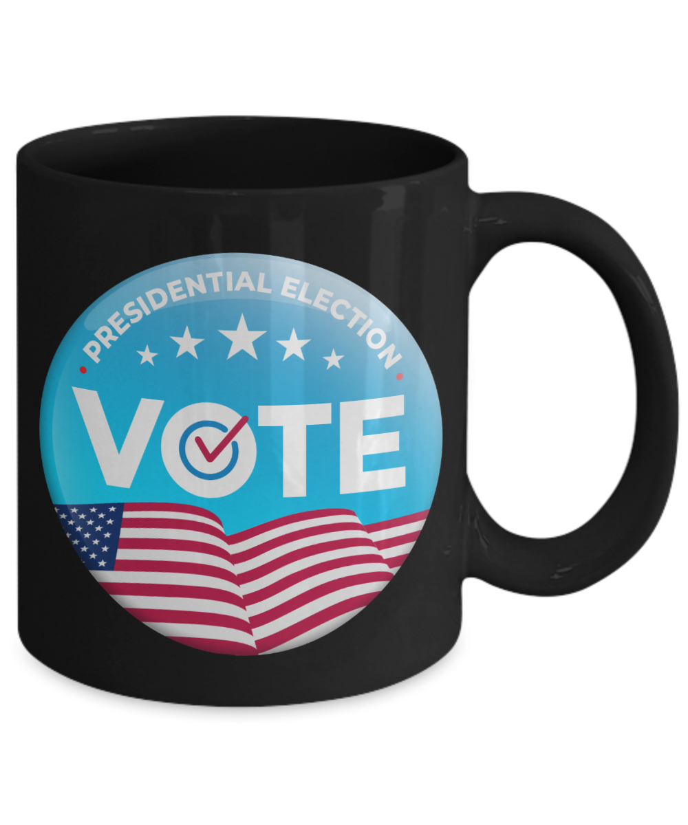 Vote 2020 Black Coffee mug, Cast Your vote,Presidential election, US Election, Political Gift, Election Mug-Black Porcelain Coffee Mug 11 oz