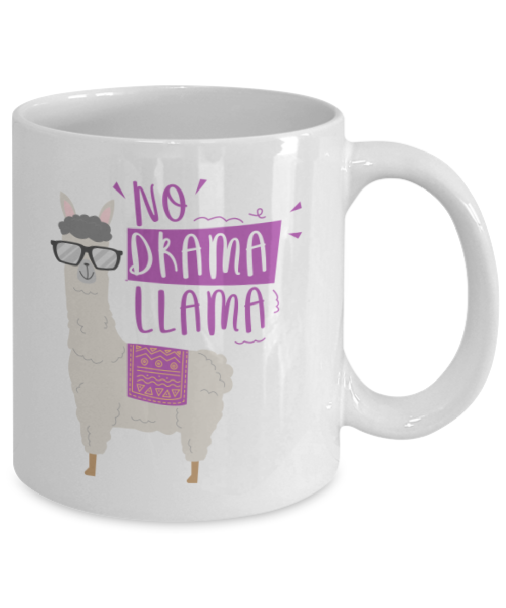 No Drama Llama Coffee Mug-White Coffee Mug 11 oz