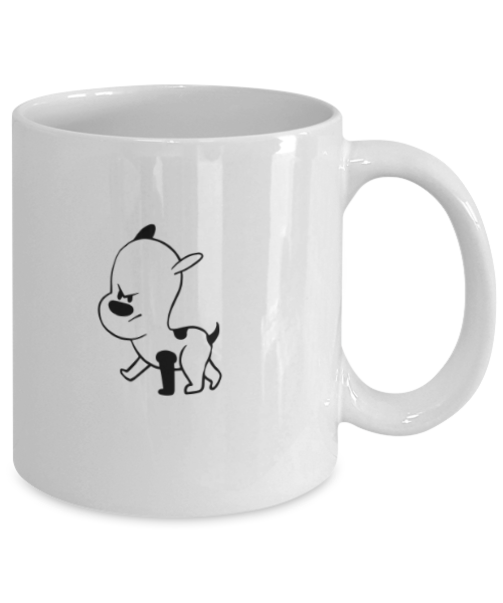 Gift gor dog lovers , I'll take you for a walk - White Coffee Mug Porcelain Tea Cup 11 oz - Great Gift